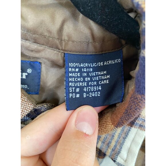 John Blair Mens Brown Plaid Long Sleeve Button Down Shirt Quilted Lined Large - Picture 5 of 7